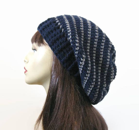 Women\'s Crochet Knitted Style Beanie Slouchy Hat Blue Serendipity Slouch {Free Crochet Hat Pattern For Women  main image 2