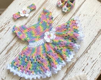 crochet angel wing pinafore dress Purple White Daisy Flower Pinafore Angel Wings Dress Crochet Newborn 