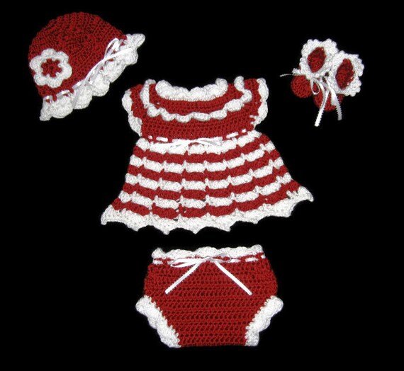 Baby Girl Dress Set Red Crochet Preemie Dress Set Red Diaper Dress Set  Crochet Newborn Baby Dress Christmas Baby Knit Dress Baby Girl Outfit - Etsy