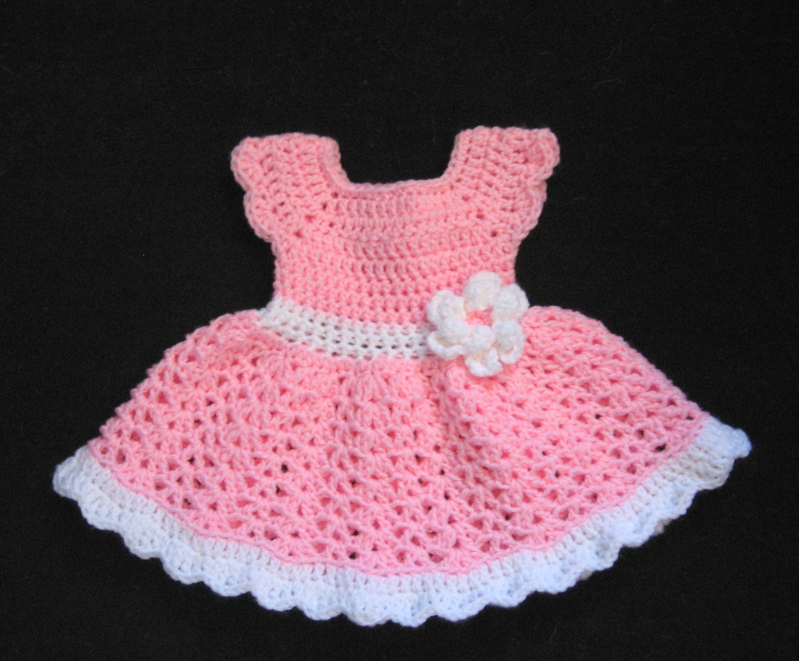 Crochet Baby Girl Dress Pink Baby Dress Set Newborn Baby Dress Etsy