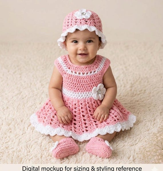 pink and white crochet dress Olivaceous Kaya Coral and White Crochet Mini Dress - V-Neck, Scalloped Hem, Bodycon Fit - Size M