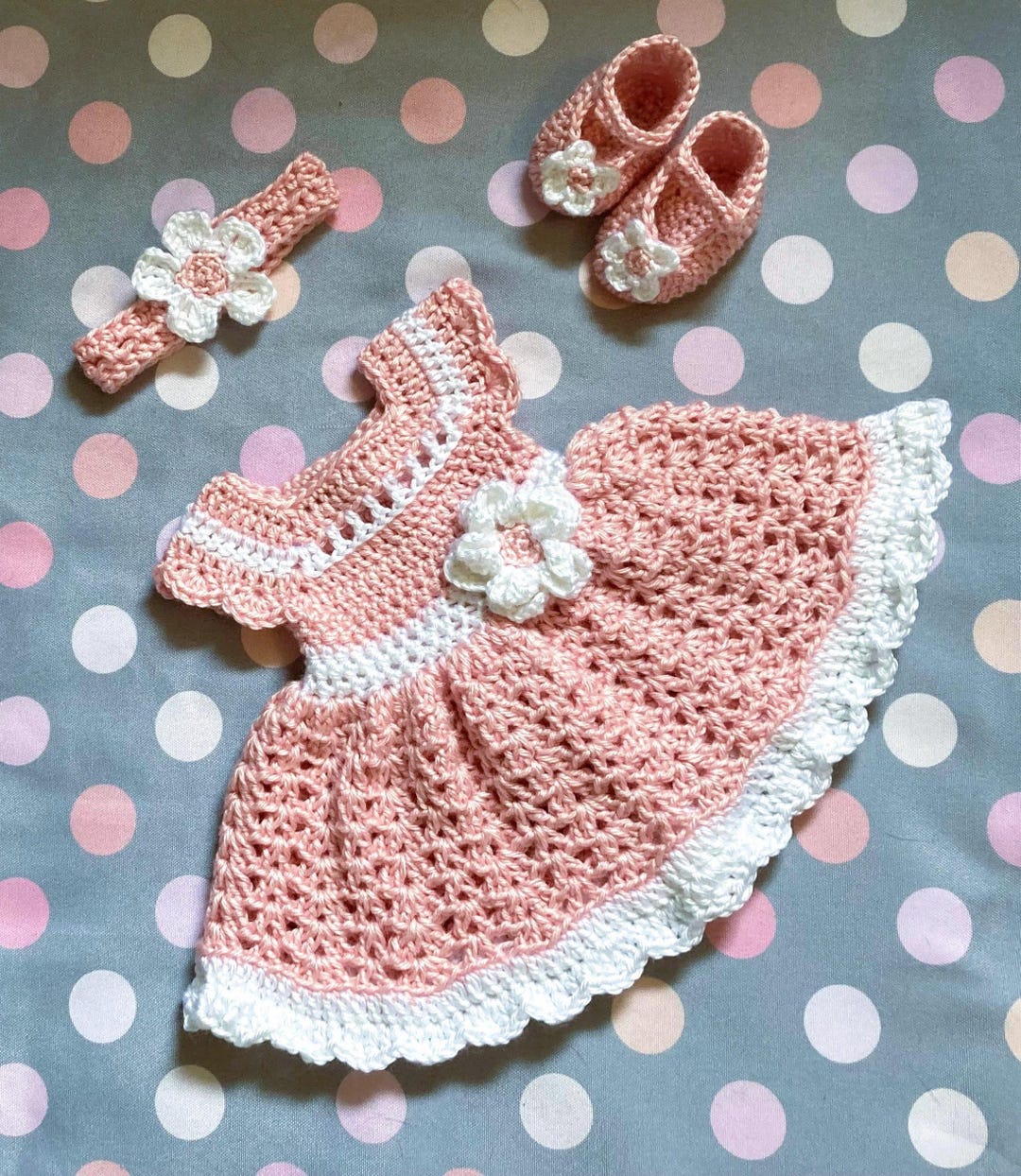 Pink Baby Outfit Light Pink Baby Girl Dress Crochet Toddler Dress Set ...