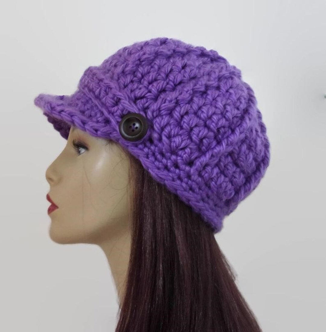 Newsboy Hat Purple Newsboy Purple Knit Newsboy Light Purple Crochet Cap
