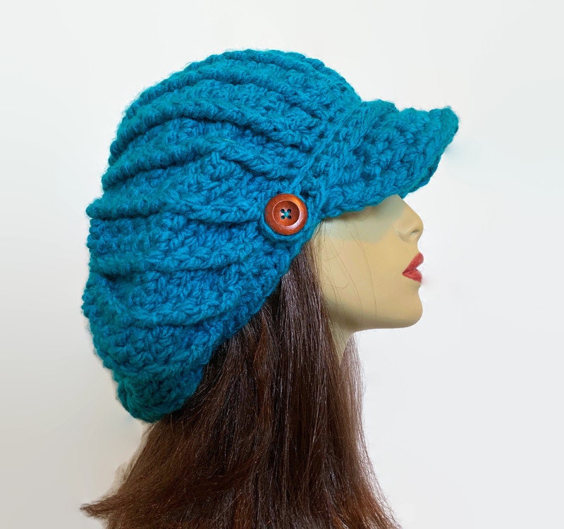 Turquoise Slouch Hat - Etsy display picture 3
