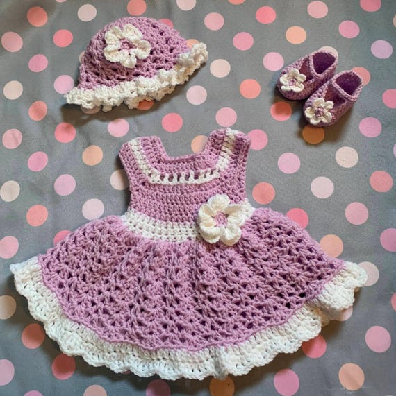 PURPLE KNITTED DRESS, NEWBORN PURPLE KNITTED DRESS, NEWBORN