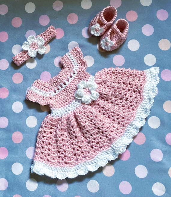 Buy Pink Baby Outfit Light Pink Baby Girl Dress Crochet Toddler