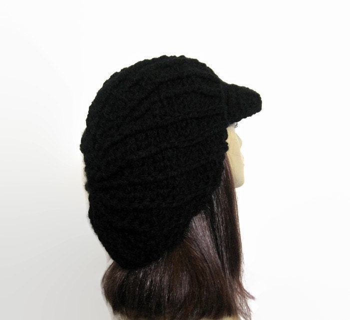 Dreadlocks Hat Black Crochet Newsboy Hat Black Rasta Hat | Etsy