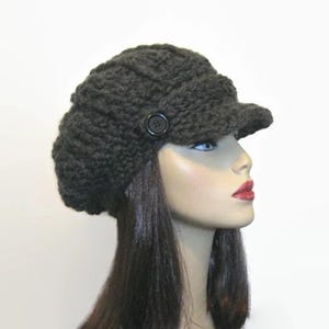 Graue Schiebermütze Grau Häkelmütze Erwachsene Charcoal Cap Dunkelgrauer Hut Grauer Hut mit Visor Hut mit Krempe Anthrazit