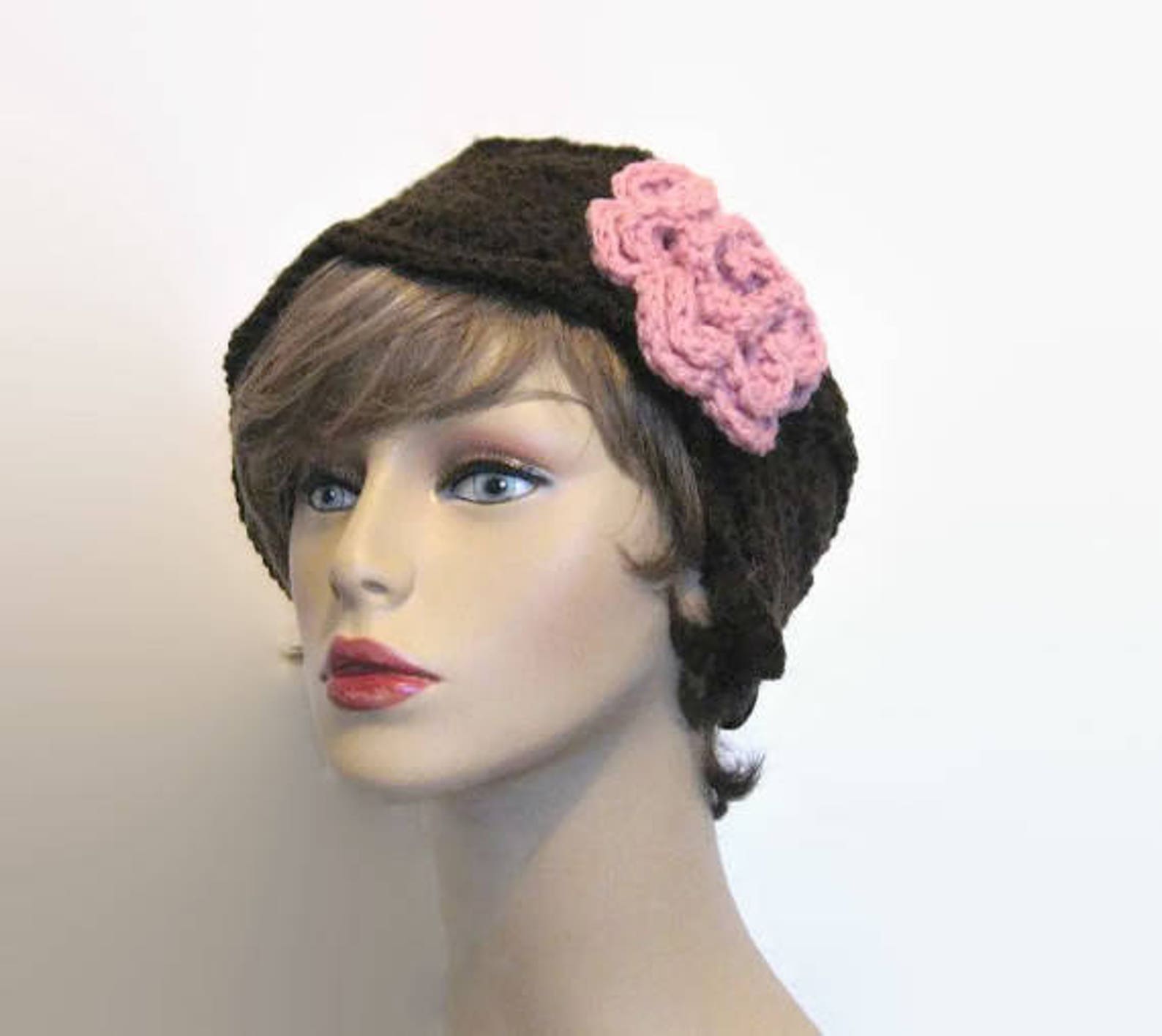 Crochet Headband Brown Headband With Flower Brown Ear Warmer Etsy