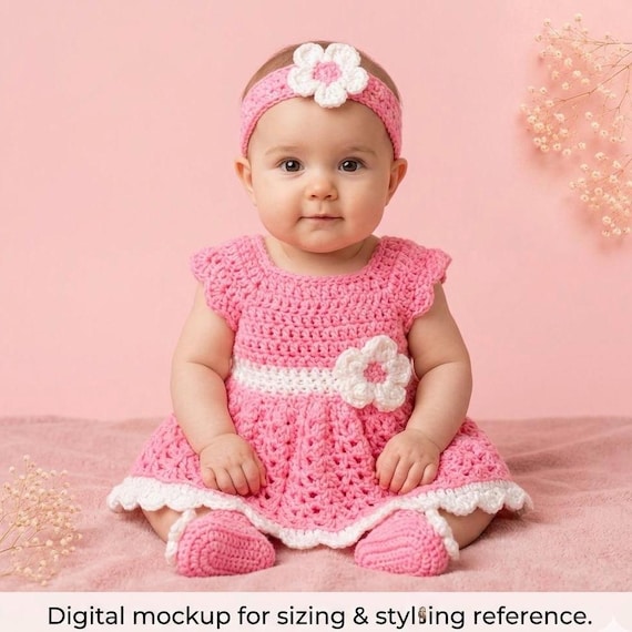 newborn pink dress Knotted Gown 3 cm error due to manual measurement Baby Dress Pink Crochet Baby