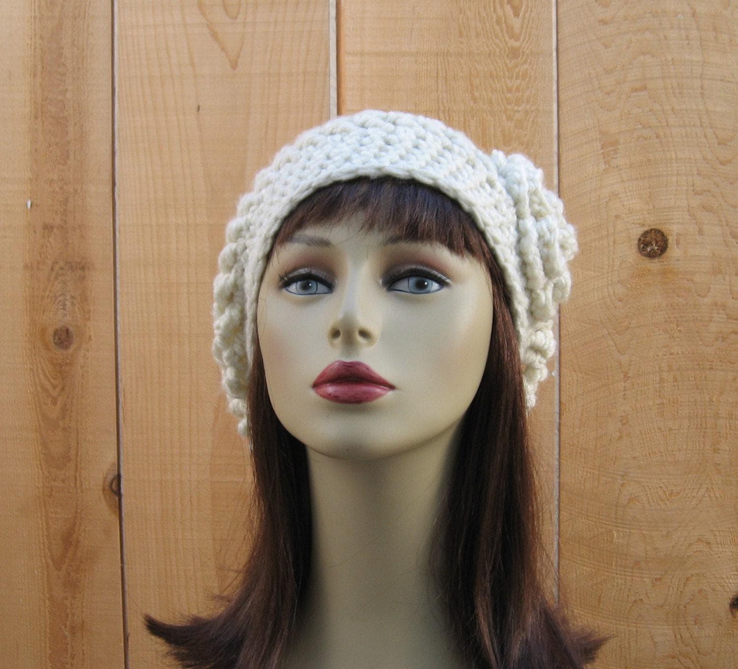 Women\'s Crochet Knitted Style Beanie Slouchy Hat Off-white Favorite Style main image 2