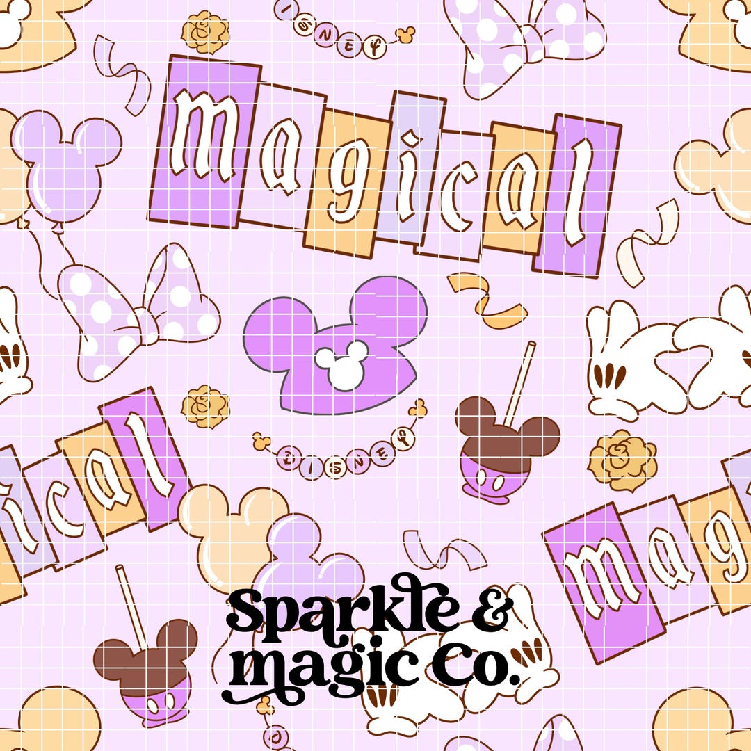 Magical Disney PNG Purple Seamless Pattern | Minnie Inspired Digital ...