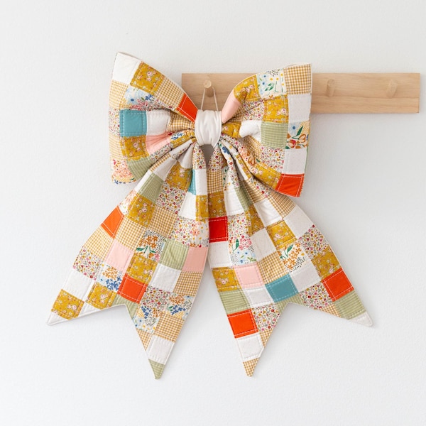 Patron de couture PDF avec nœud matelassé en patchwork • Débutant confiant • Projet de chute de tissu • Téléchargement numérique