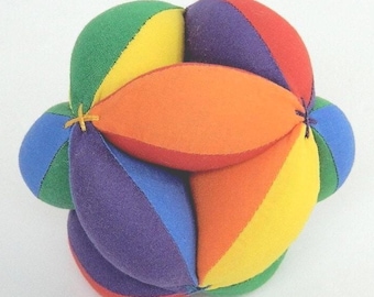 Piłka edukacyjna dla maluchów, zabawka dla przedszkolaków Montessori, piłka-uchwyt dla niemowląt, ręcznie robione zabawki i prezenty dla obu płci, piłka-puzzle Amish, miękka piłka z sekcjami