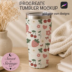 Tumbler Procreate Mockup | Procreate-mall för sömlösa mönster, redigerbar produktvisning, omedelbar nedladdning
