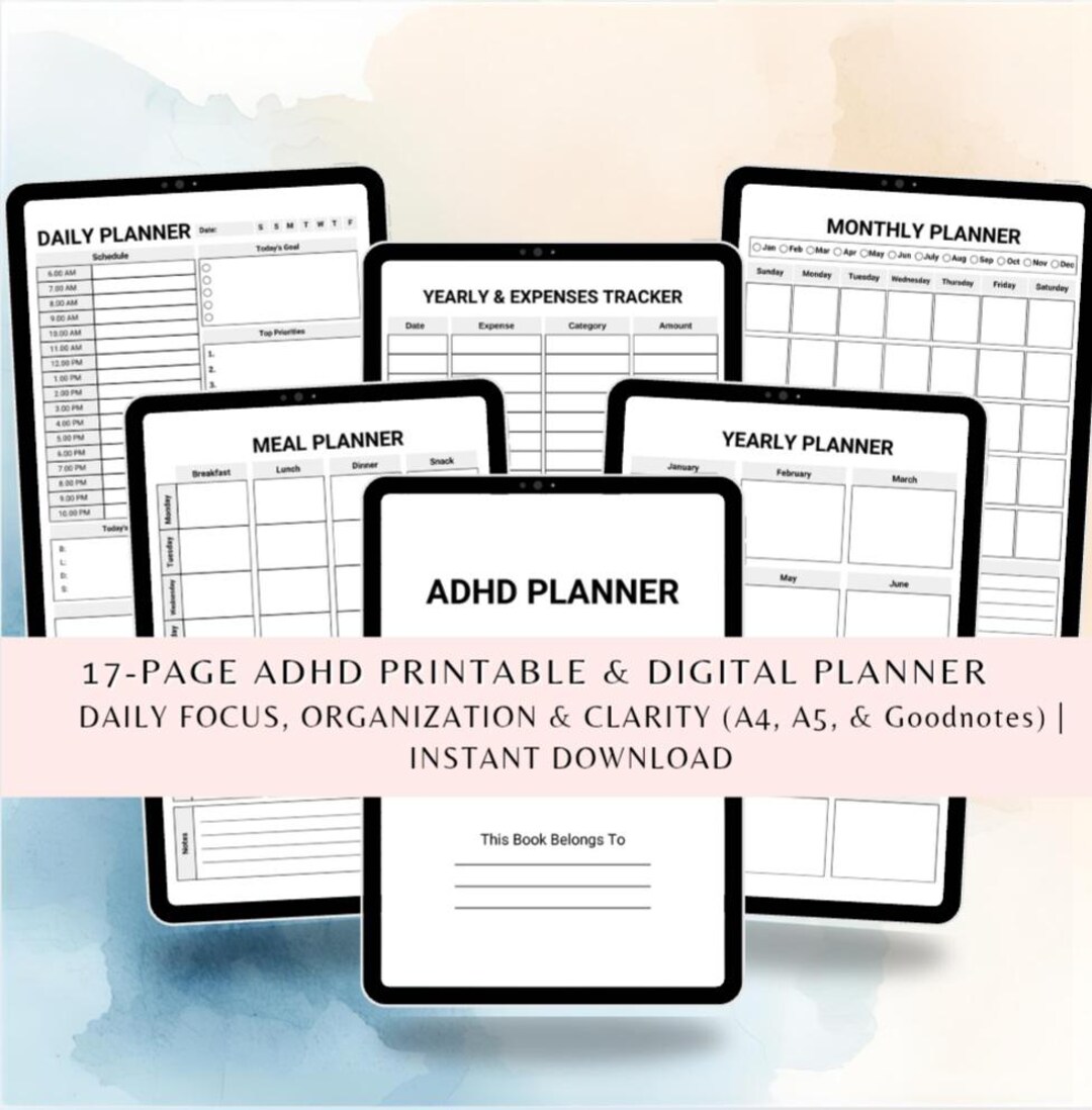 ADHD Planner | Executive Functioning, Focus (digital & Printable) - Etsy
