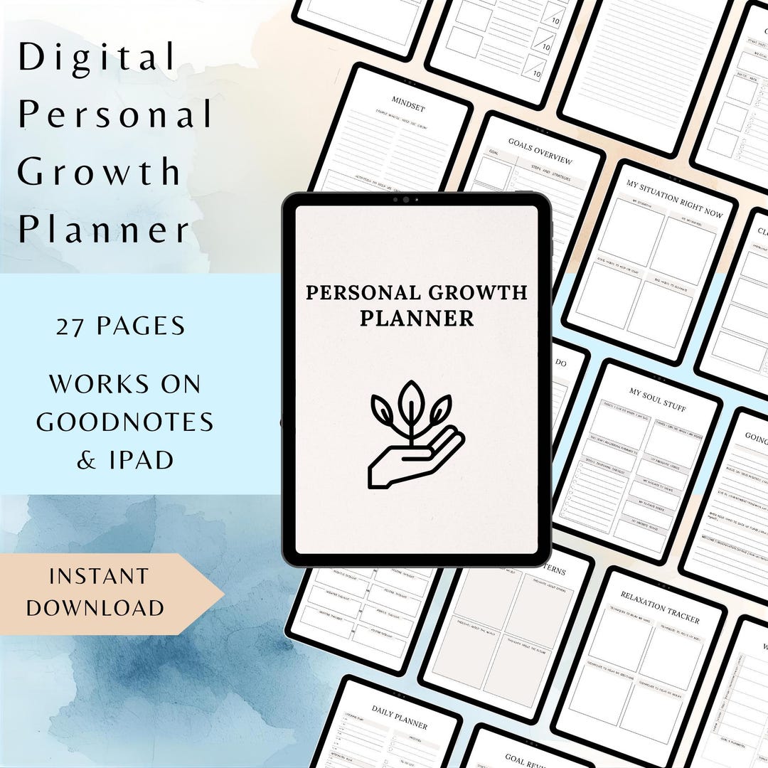 Personal Growth Planner Printable: Goal Setting Workbook (27 Page PDF ...