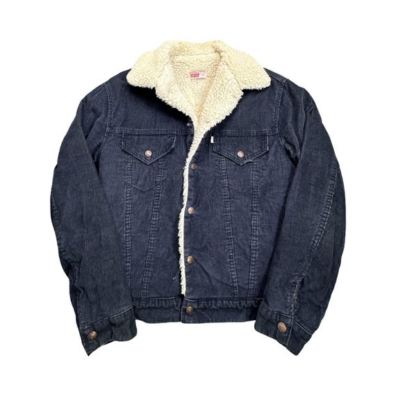 リージャ　ジャケット　USーＳ Levis Sherpa Lined Jacket Mens 38 Black Corduroy Truc… - Gem