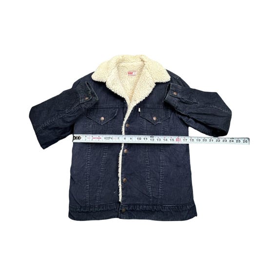 Levis Sherpa Lined Jacket Mens 38 Black Corduroy Truc… - Gem