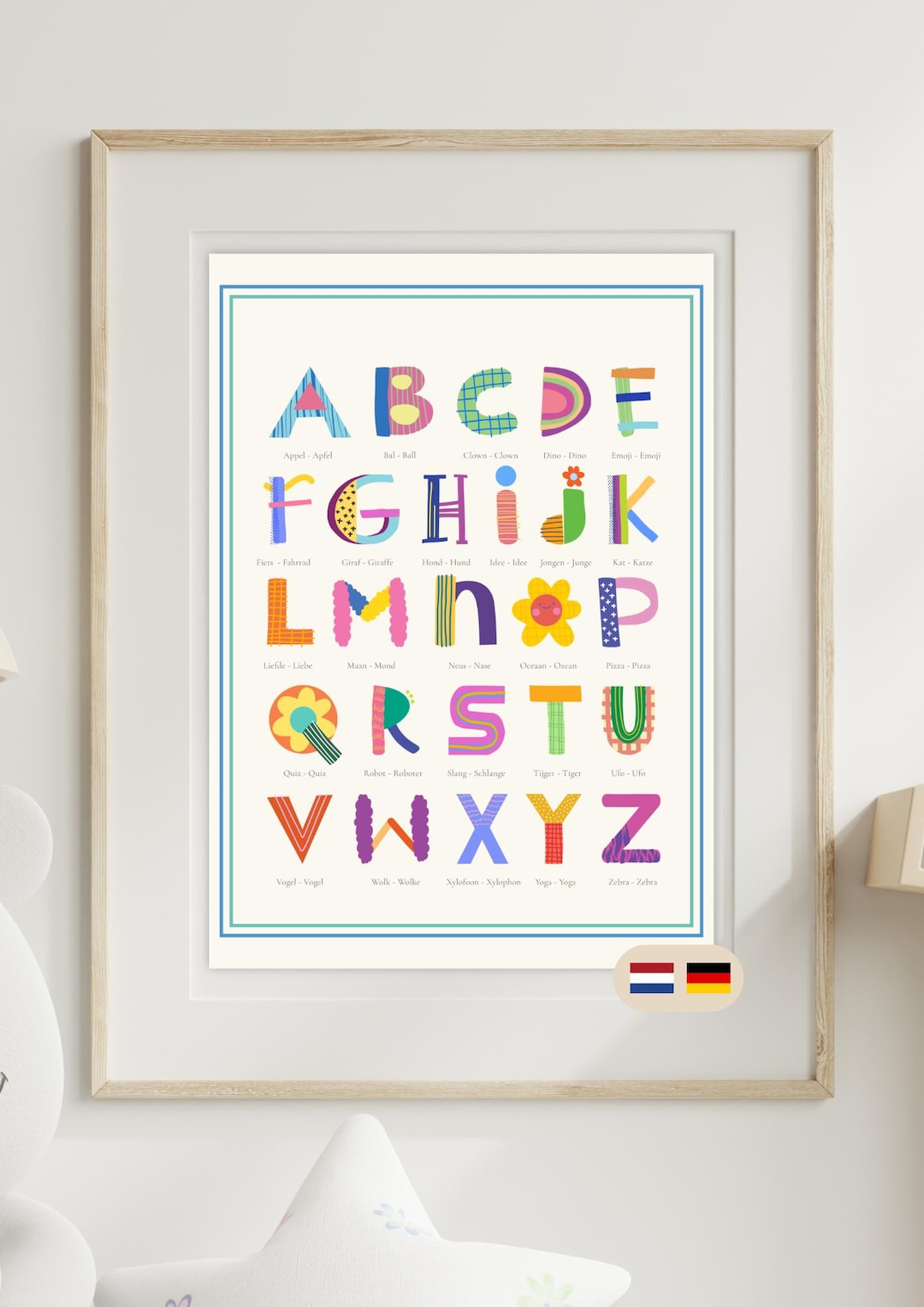 Bilingual Dutch German Alphabet Poster | ABC Poster for Kids ...