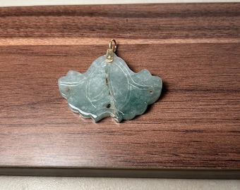 Vintage Jade Pendant 14K Gold Bail