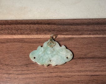 Vintage Jade Pendant 14K Gold Bail