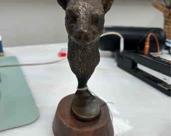 Vintage Bronze Cougar Bust – “Legends” Series No. 358, Wood Base