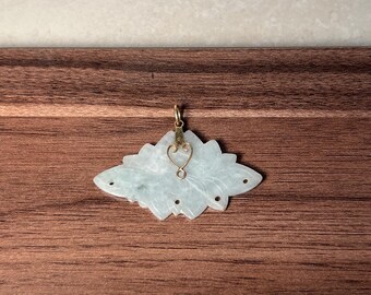 Vintage Jade Pendant 14K Gold Bail