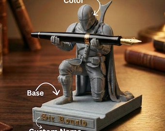 Mandalorians-Knight Pen Holder, Custom Name 3D Printed Desk Decor, Unique Pencil Holder Gift, Gift For Him Father’s Day Gift From Daughter
