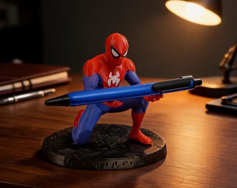 Spider Hero Pen Holder, Superhero Desk Organizer, Comic Style Desk Decor, Spider Human Gift, Gamer Desk Setup, Pen Stand, Birthday Gift