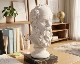 Socrates Bust Statue, Ancient Greek Philosopher Decor, Classical Sculpture, Intellectual Office Decor, Philosophy Student Gift, Teacher Gift