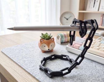 Floating Chain Pen Holder | Minimalist Desk Organizer | 3D Printed Pen Stand | Office Decor Gift | Cool Desk Accessories