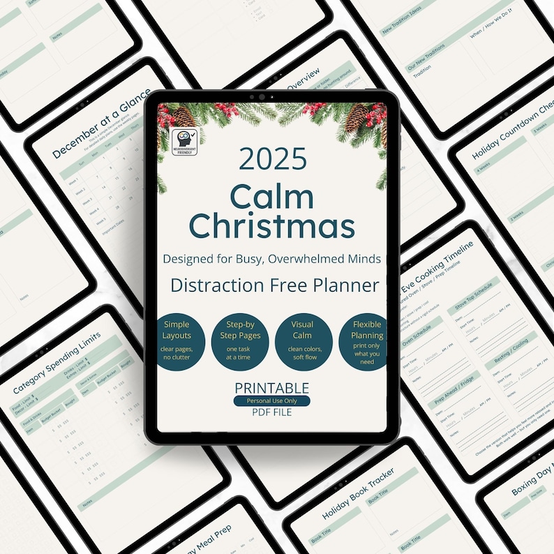 Christmas Planner Printable PDF Pages Ndfriendly Layout Budget