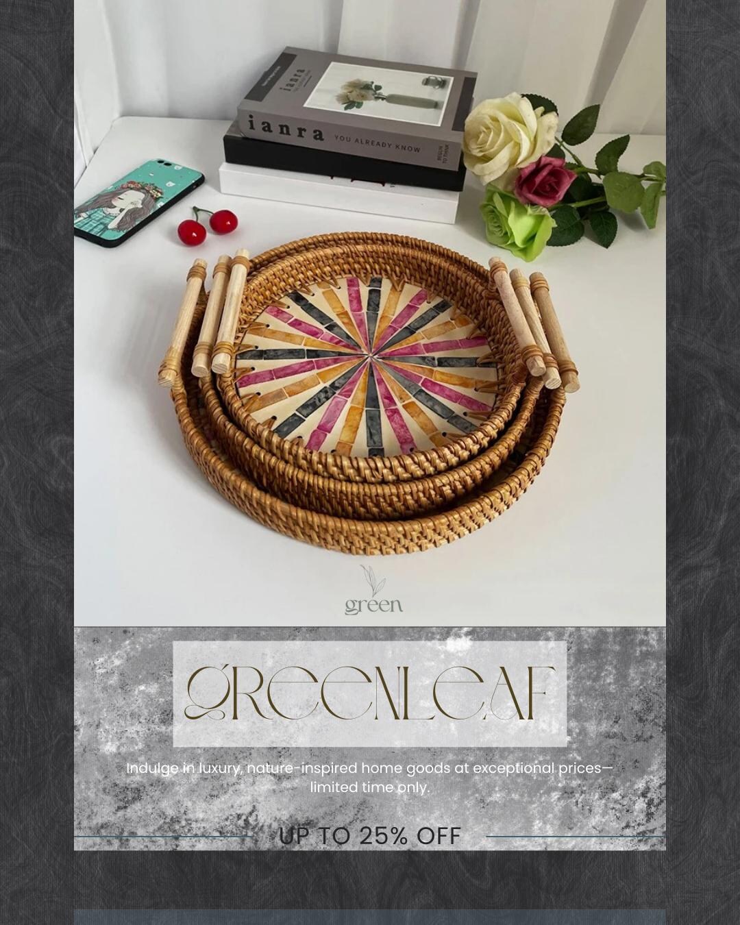 Vintage Rattan Woven Tray – Handmade Shell Serving Tray , Natural ...