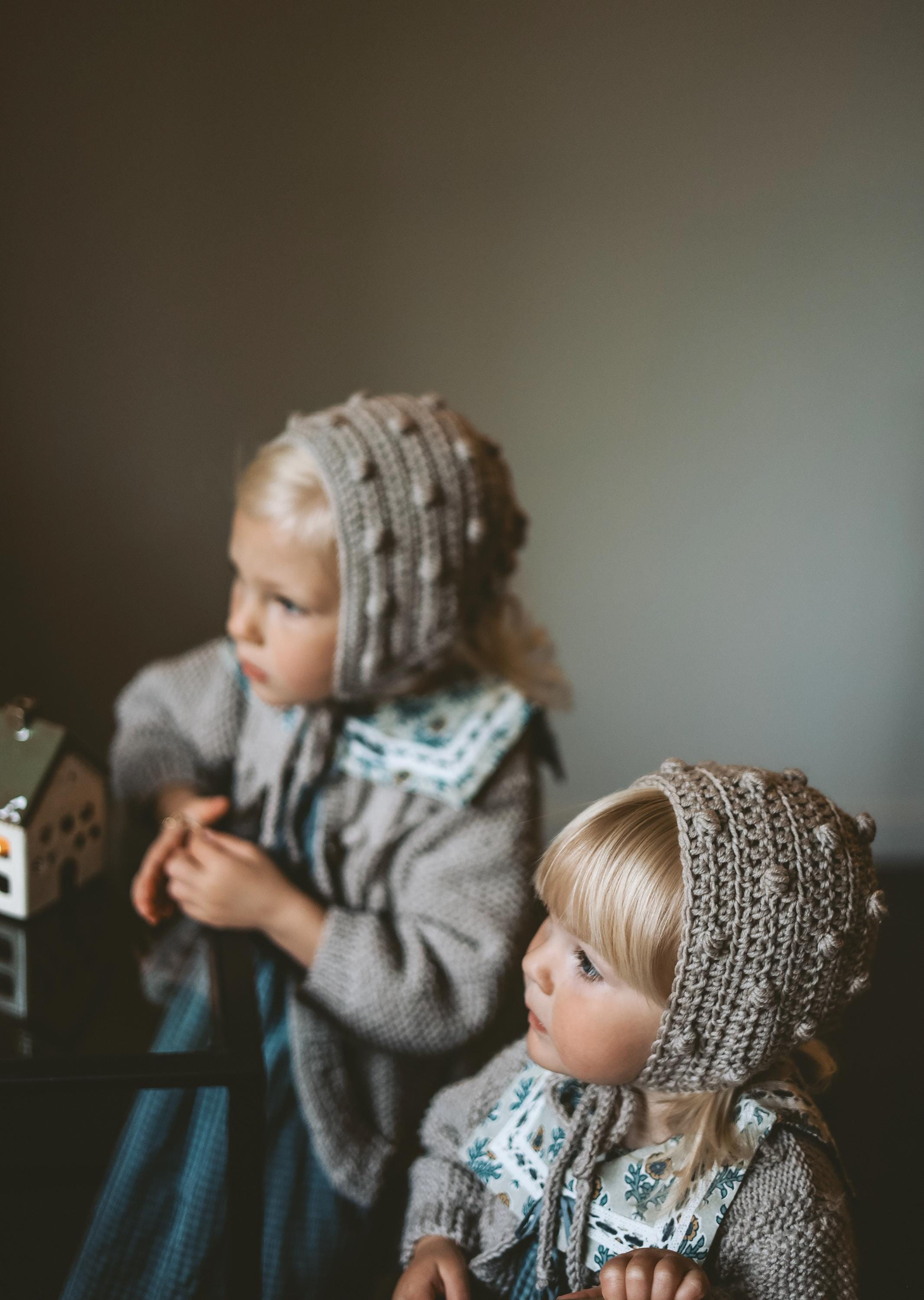 Bobbi Bonnet - Crochet cotton & woollen baby and toddler hat