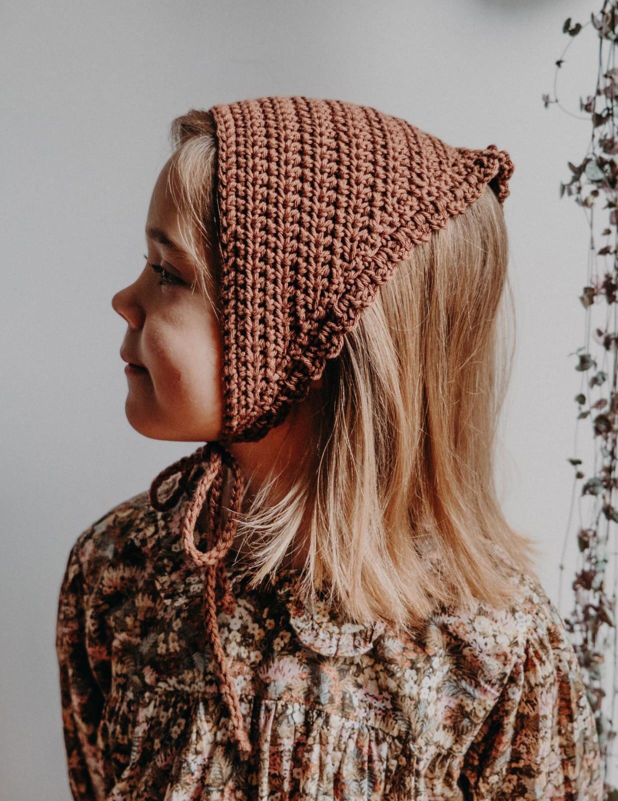 Sarah Scarf - Crochet cotton & woollen baby and toddler scarf
