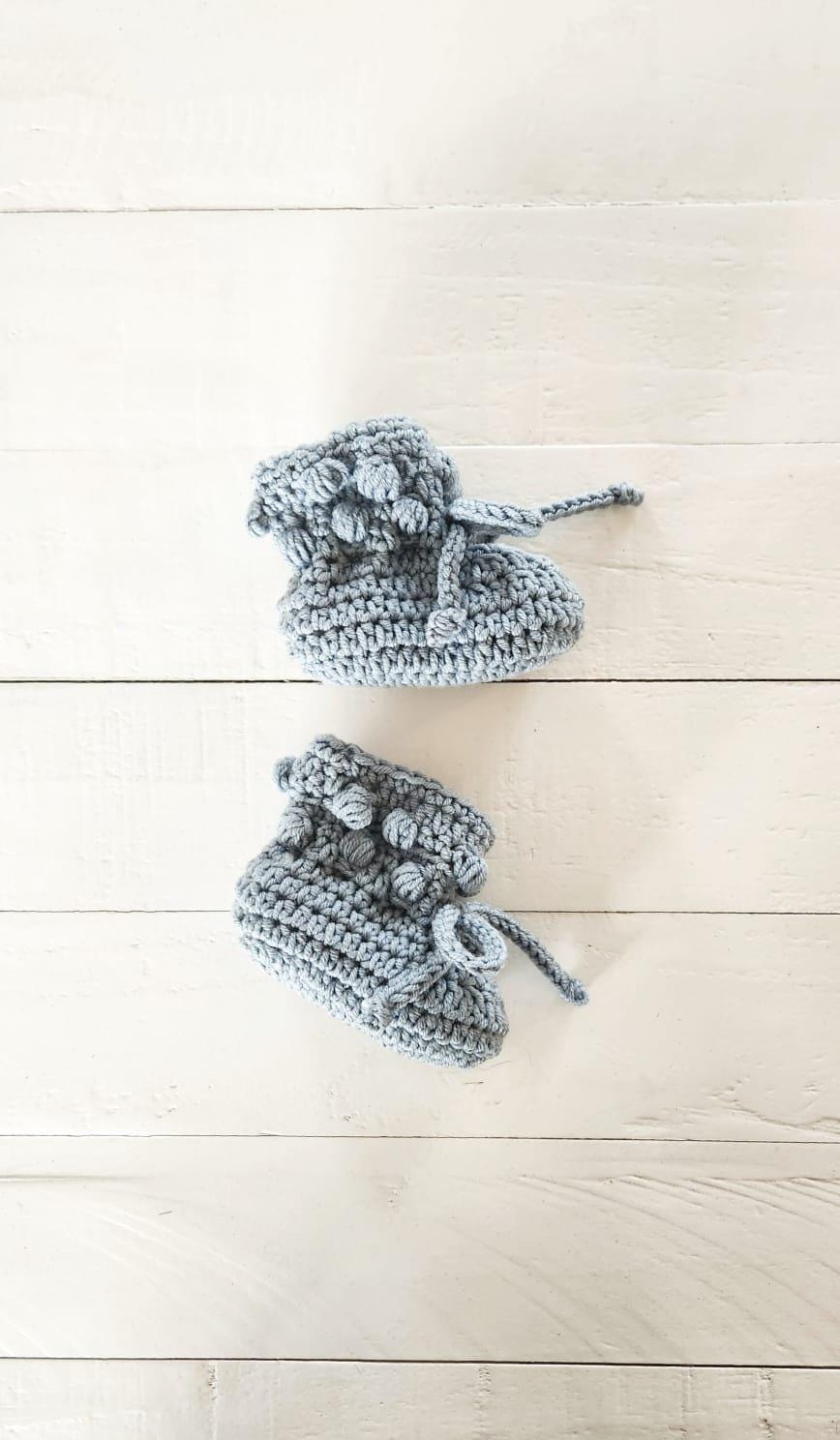 Crochet Booties - Hand-made merino wool and cotton baby and toddler footwear