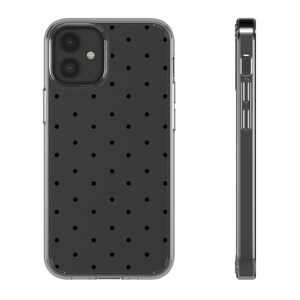 Zwart hoesje met stippen | Transparant telefoonhoesje met stippendesign
