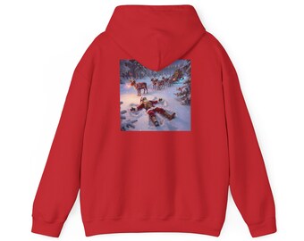 Trui met capuchon Martian Christmas / Santa Snow Angels Scene-sweater