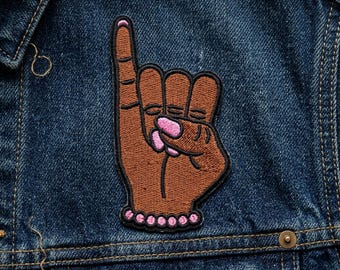 AKA Pinky Up Sorority Embroidered Patch, Alpha Kappa Alpha Pearls & Pink Nails Iron-On Patch, Greek Life Decal, AKA Soror Gift
