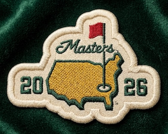 Masters 2026 Embroidered Patch, Augusta National Golf Club Iron-On Decal, Premium USA Golf Map Patch