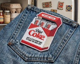 Diet Coke Fridge Cigs Embroidered Patch – Humorous Meme Iron On