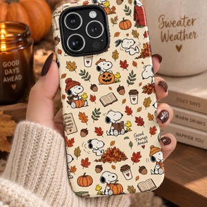 Höstmönster med Snoopy-motiv | Tåliga mobilskal