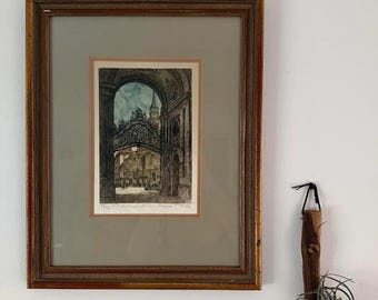 Vintage St. Michael's Church Vienna Etching | Signed by A. Harold 49/100
