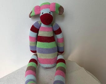 Colorful Striped Crochet Animal Plush | Handmade Amigurumi Stuffed Animal
