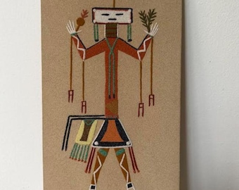 Vintage Navajo Sand Painting | Native American Folk Art