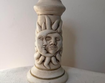 Vintage 90s Celestial Sun and Moon Candle Holder
