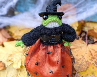 Crochet Witch Frog – Handmade Fantasy Plush Toy