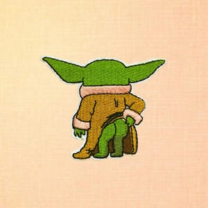 Cheeky Little Green Alien Iron-on Patch｜Unbothered Green Guy｜Zero Shame, Pure Force｜Funny Baby Alien Fan-inspired DIY Decor