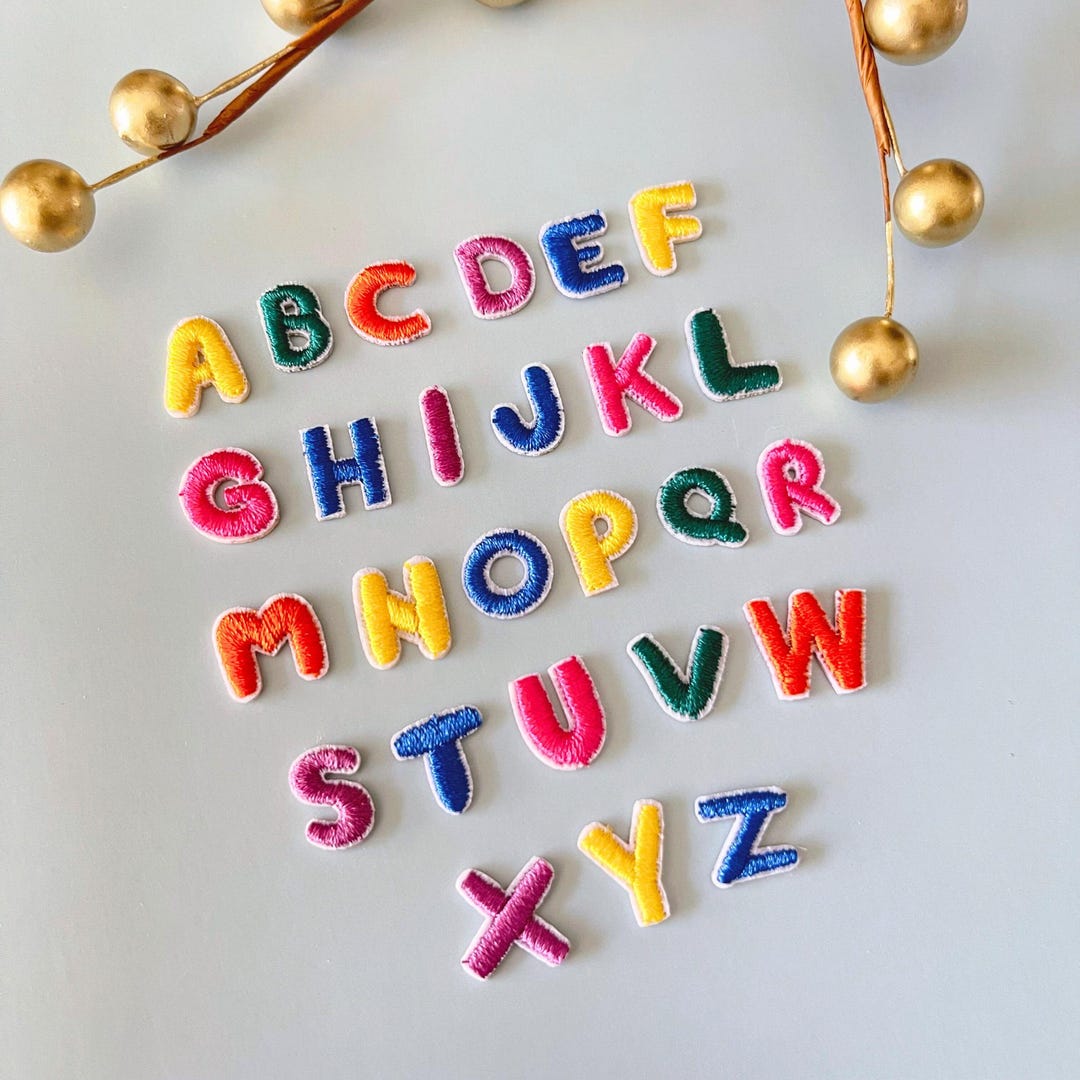 Mini Color Alphabet Iron-on Patches (0.4”)｜tiny Embroidered Letters｜diy ...